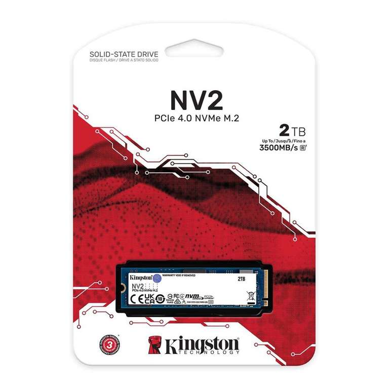 2TB - Kingston NV2 SSD M.2 NVMe PCIe 4.0 Solid State Drive – up to 3500/2800MB/s R/W - £89.88 Deliverd Using Code @ TechNextDay