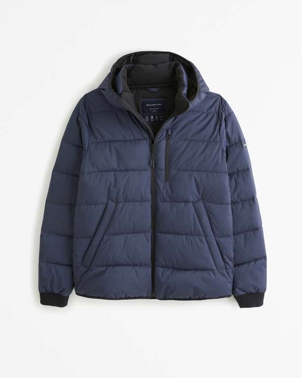 Lightweight Hooded Puffer in Navy Blue at Abercrombie & Fitch, Only £29 ...