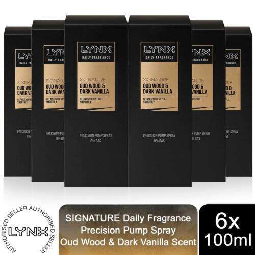 Lynx Signature Fragrance Vanilla & Oud Wood Pump Spray, 6x 100ml W/code - avantgardebrands