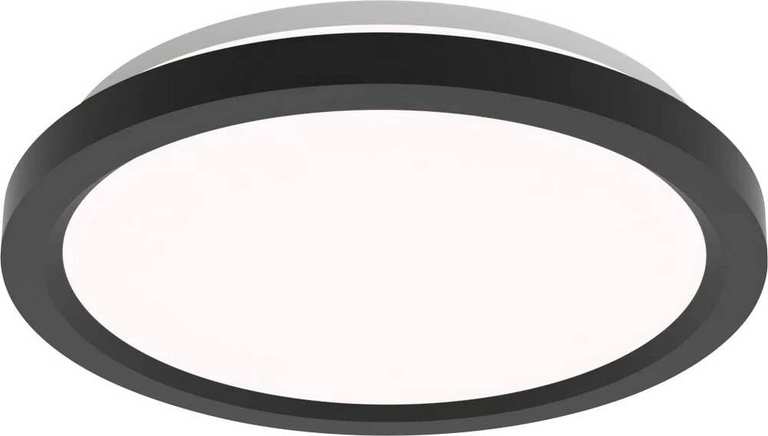 Philips LED Remote Control Ceiling Light, Round, 30 cm, Dimmable, Tunable White Light, Living or Bedroom, No Flicker or Glare, Black, 2 Pack