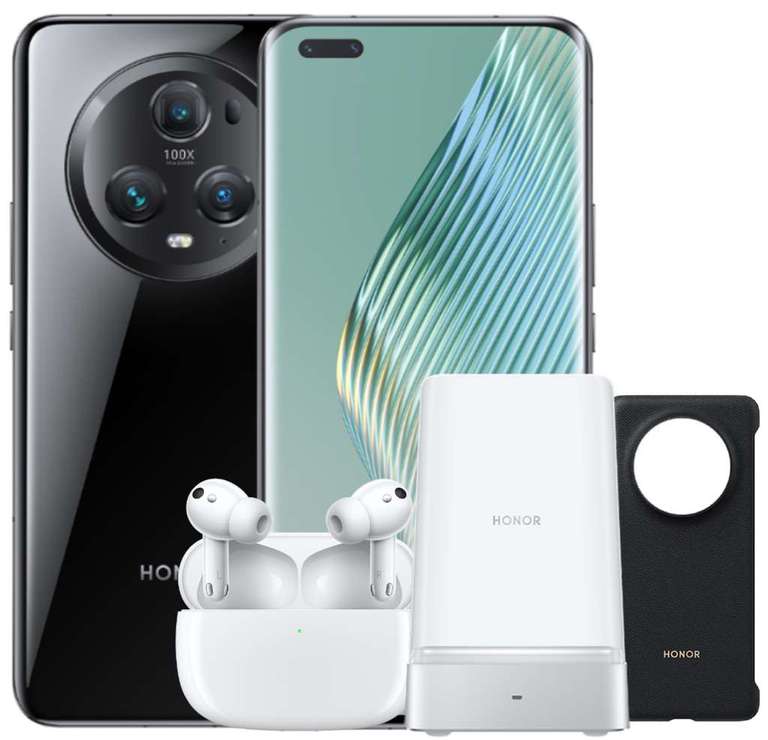 Honor Magic5 Pro 512GB 12GB 5G + Free Earbuds 3 Pro, Wireless Charging Stand & Case, 100GB Three Data £15pm + £499 Upfront, £859 @ Fonehouse