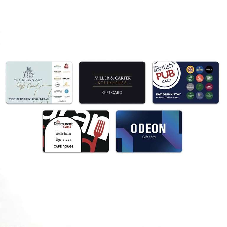 20% off select e-gift cards - ODEON - Dining Out - Miller & Carter - Restaurant Card - British Pub Card