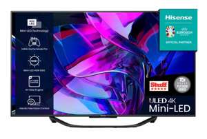 HISENSE 55U7KQTUK 55" Smart 4K Ultra HD HDR Mini-LED TV with Amazon Alexa