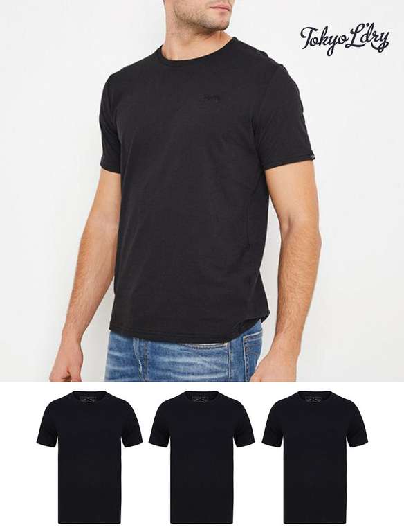 Highwoods (3 Pack) Crew Neck Combed Cotton T-Shirts in Jet Black now £8.99 with Code + £2.80 delivery @ Tokyo Laundry