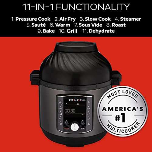 Instant Pot Pro Crisp 11-in-1 7.6l Multi Cooker - Pressure Cooker, Air Fryer, Slow Cooker, Steamer, Griller, Dehydrator £169.99 at Amazon