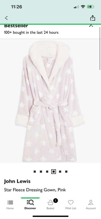 John Lewis Star Fleece dressing gown (Blue or Pink, sizes XS - L) £12.50 + £2.50 C&C (free over £30) @ John Lewis & Partners