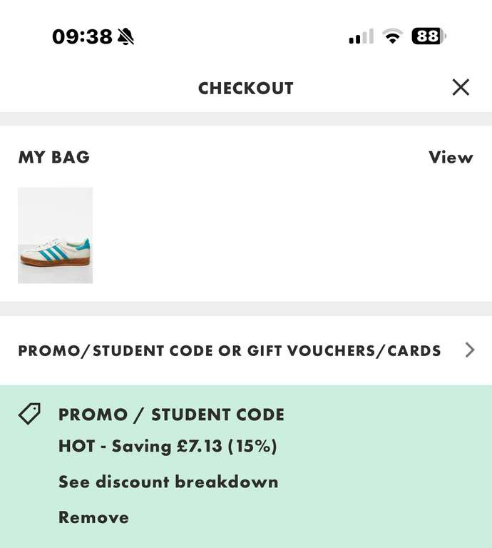 adidas student code