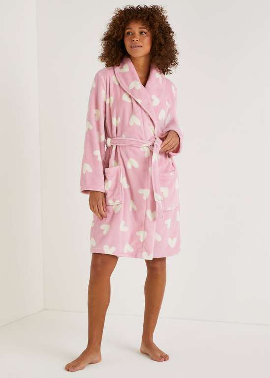 Pink Heart Print Dressing Gown for £11 + 99p collection @ Matalan