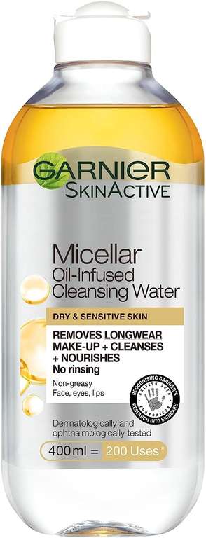 Garnier Micellar Cleansing Water, Oil-Infused, 400ml £2.38 / £2.13 S&S