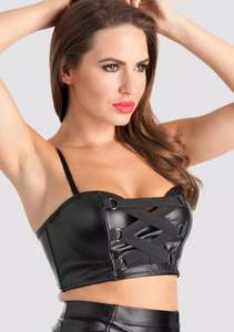 Lovehoney Fierce Leather-Look Longline Bra + Free Delivery with code