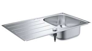 New Grohe K200 Stainless steel 1 Bowl Kitchen sink - £60 (Free Click & Collect) @ B&Q