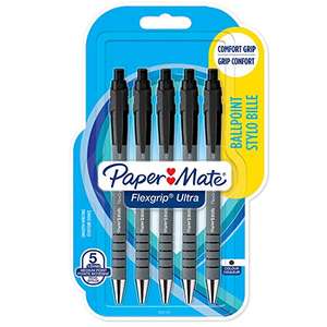 Paper Mate Flexgrip Ultra Retractable Ballpoint Pens | Medium Point (1.0 mm) | Black | 5 Count £2.85 @ Amazon