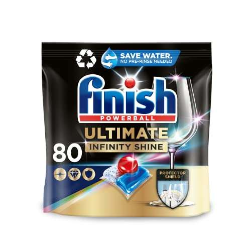 Finish Ultimate (infinity shine) 80 pack - £11.05 / £9.95 Subscribe & Save + 25% Voucher on 1st S&S @ Amazon