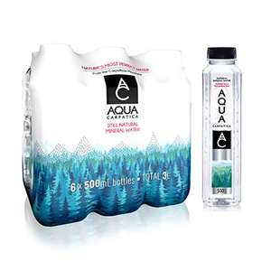 AQUA Carpatica 500ml x 6 Pure Natural Still Mineral Water - 6-Pack Bottled Water, Virtually Nitrate Free, Low Sodium, Naturally Alkaline