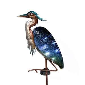 Glass Blue Heron Solar Stake Light, 106cm - With Applied Voucher - Sold By Valery Madelyn UK / FBA
