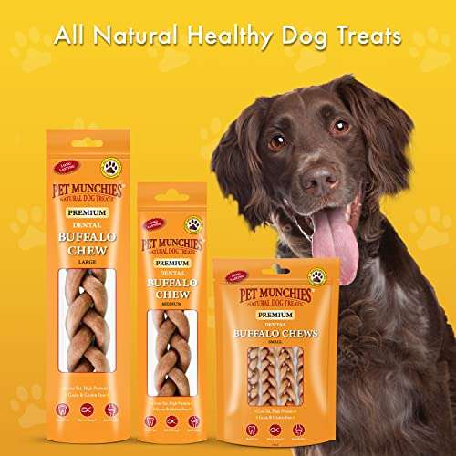 Pet Munchies Small Natural Buffalo Dog Dental Chews - 8 packs of 4 = 32 chews - £5.94 @ Amazon