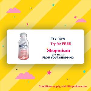 Purdey's Natural Energy Drink rejuvenate/replenish/refocus try for free - 100% cashback via Shopmium App
