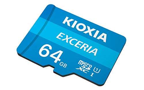 KIOXIA 64GB EXCERIA microSD Memory Card U1 Class 10 100MB/s Max Read Speed, Full HD Video Recording £4.10 @ Amazon