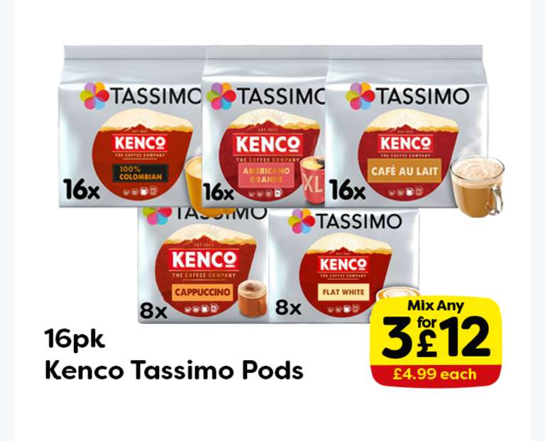Kenco Tassimo Pods 3 for £12