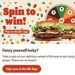 Spin to Win promo - Guaranteed win e.g. 150 Loyalty points - free 6 pc chilli bites or Free chicken or Vegan Royale w/ £3 min spend via app