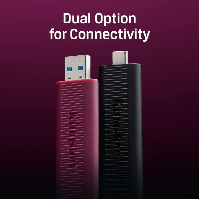 Type-A USB - Kingston DataTraveler Max, DTMAXA/256G 256GB 3.2 Gen 2 Flash Drive, 1,000MBs Read / 900MBs Write