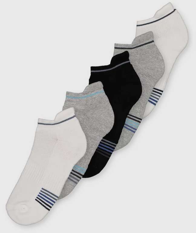 5 Pack - Men’s Active Trainer Socks (Sizes 6-12) - £2.40 + Free Click & Collect @ Argos