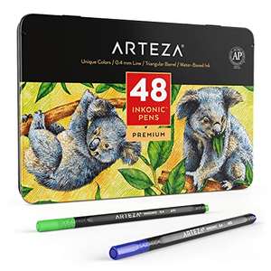 Arteza Retractable Gel Ink Colored Pens Set, Bright Colors - Doodle, Draw, Journal - 14 Pack