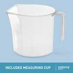 Sistema BAKE IT Food Storage Container + Measuring Cup | 2.4 L Food Pantry Storage Container | BPA-Free | White/Clear