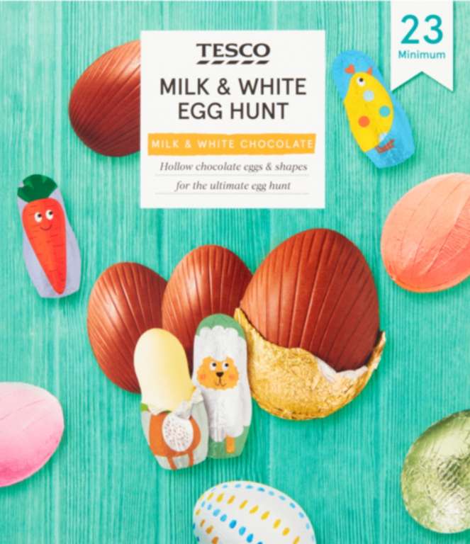 Tesco Milk & White Egg Hunt chocolate eggs 475G £2 @ Tesco
