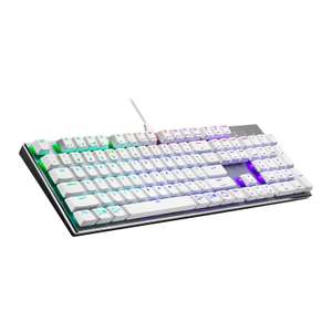 Cooler Master SK652 Wired Red Switch Silver Mechanical Gaming Keyboard White (+FREE Aukey Extended XXL Gaming Mouse Matt)