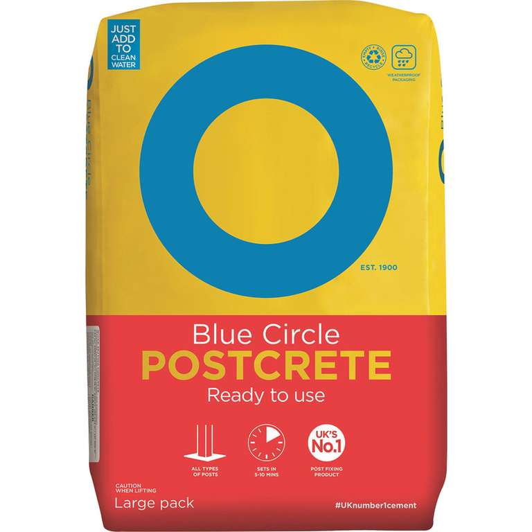 Blue Circle Postcrete 20kg 2 For £14 Free Collection @Toolstation