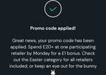 £1 Bonus with £20+ Spend at ONE Participating Retailer with code