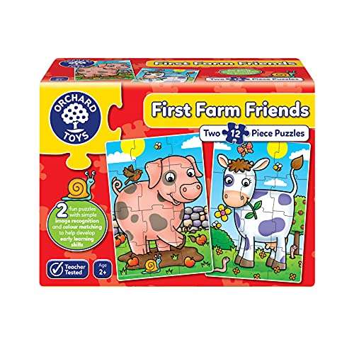 Orchard Toys First Jungle Friends & First Farm Friends Jigsaw Puzzle, 12-Piece Jigsaws, Two Puzzles in a Box Bundle - £5.25 @ Amazon