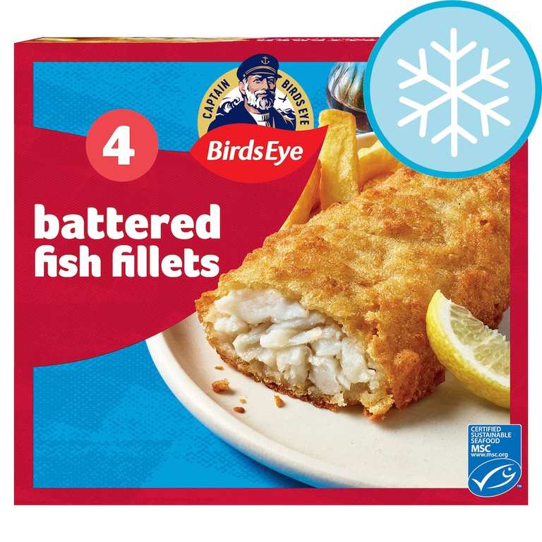 Birds Eye 4 Battered Fish Fillets 400G - Clubcard price