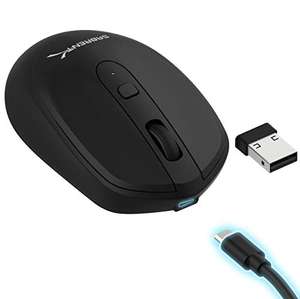 SABRENT Rechargeable Wireless Mouse, Adjustable DPI 800 1200 1600, Mute Silent Click - Sold By Store4PC-UK