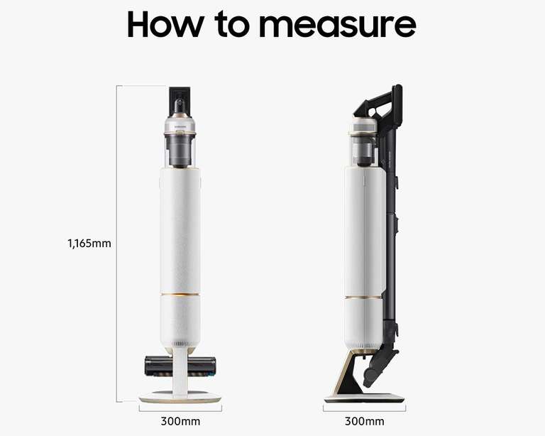 Samsung VS20A95843W White Bespoke Jet Cordless Vacuum Cleaner & cleaning station ( £224 after £125 cashback / 5 year warranty / Pet Tool)