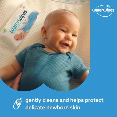 WaterWipes Plastic-Free Original Baby Wipes - 1080 count/18 packs (£22.49 W/voucher 10%+15% S&S)