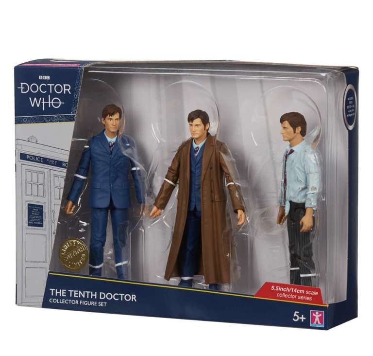 Doctor Who The Tenth Doctor Figure Set 3pk £16.99 + £3.95 delivery @ B&M