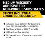 Everbuild CYN20 Stick 2 Industrial Grade General Purpose Superglue, Clear, 20 g (Pack of 3)