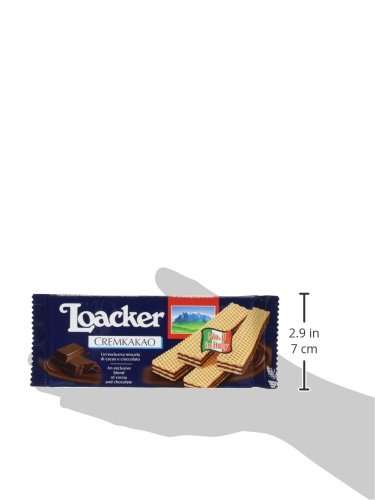 Loacker Wafers, Chocolate Flavour Wafer Biscuits, Classic Italian Biscuits, Light Snack, 90 g (Pack of 1) 85p at Amazon