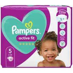 Pampers Active Fit Size 5, 32 Nappies, 11kg-16kg, Essential Pack £4.50 @ Asda