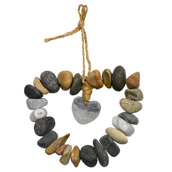 Natural Pebble Heart Shaped Wall Hanging 7" x 7" £4 @ Dunelm free store collection