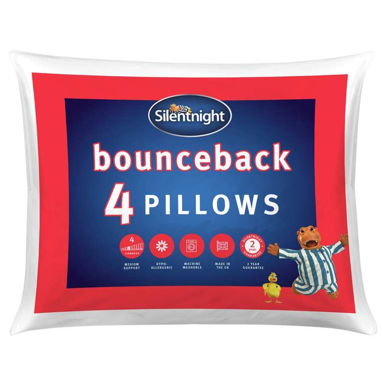 Silentnight Bounceback Pillows - 4 Pack (Free C&C)