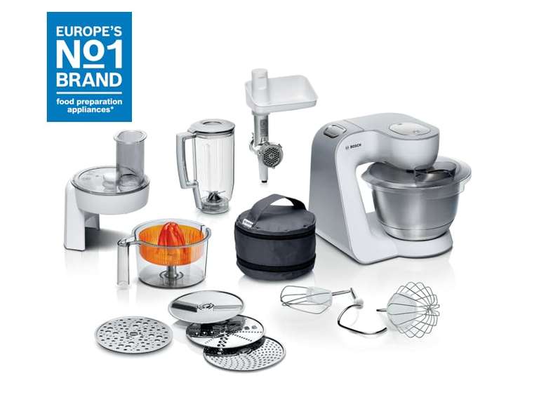 Bosch CreationLine 7 in 1 Stand Mixer MUM58259 with 11 accessories, 7 Speeds, dough hook, whisk, beater, blender, juicer, mincer,