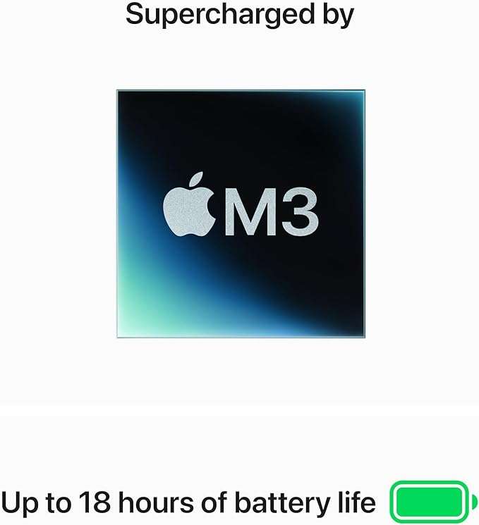 MacBook Air - (M3, 2024) 13-inch - 8GB Unified Memory, 256GB SSD - Midnight