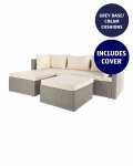 Gardenline Grey and Cream Corner Sofa + cover = £249.94 delivered with code (UK Mainland) @ Aldi