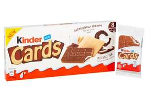 Kinder Cards Chocolate & Milk Wafer Biscuit Multipack Found 8 pack (4x2) for 49p at Farmfoods, Huddersfield