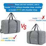 for Easyjet Airlines Cabin Bag 45x36x20 Underseat Foldable Travel Duffel Bag Holdall Tote Carry on Luggage 25L - Grey - Sold by Narwey /FBA