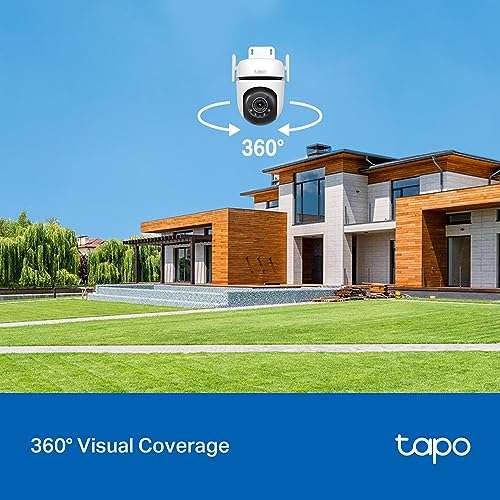 Tapo 2K Outdoor Pan/Tilt Wi-Fi Security Camera IP66 Weatherproof C520WS