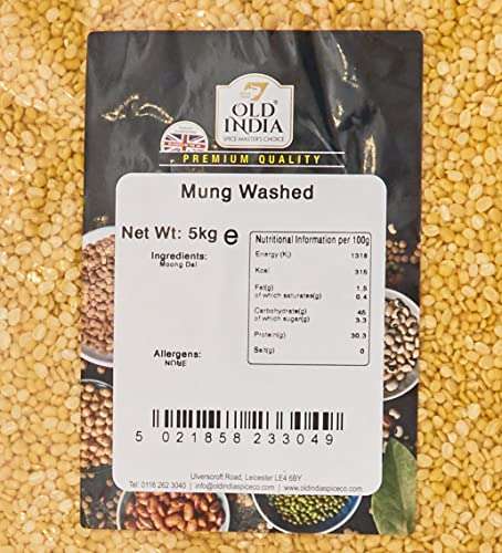 Old India Mung Beans Washed 5kg